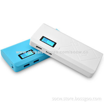 12,000mAh Power Banks for iPad, with LCD Screen, LED Flashlight and Dual-USB Ports